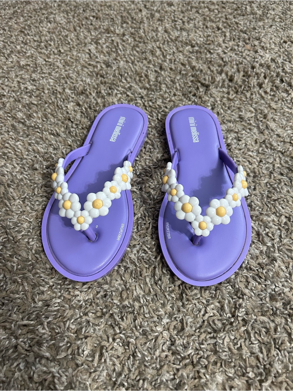 Girls Mini Melissa Lilac Daisy Flops